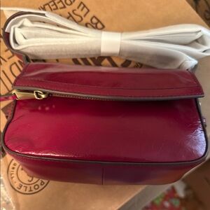 Red Crossbody Bag with Glossy Finish